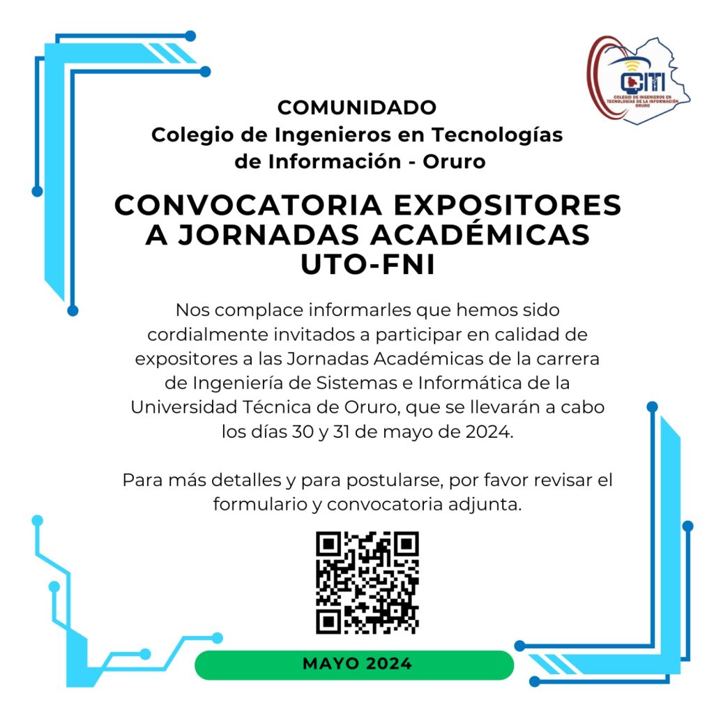 Convocatoria Expositores Jornadas Académicas UTO-FNI