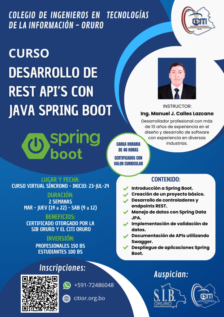 CURSO: DESARROLLO DE REST API’S CON JAVA SPRING BOOT