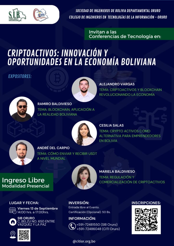 CONFERENCIA CRIPTOACTIVOS: INNOVACIÓN Y OPORTUNIDADES EN LA ECONOMÍA BOLIVIANA 