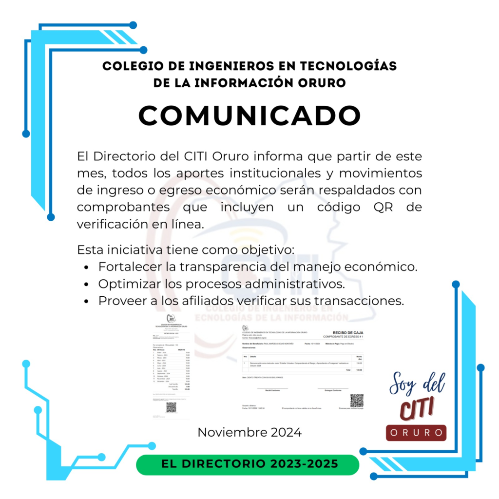 Comunicado Sistema de Recaudaciones CITI Oruro